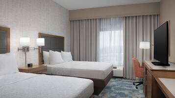 Room, 2 Queen Beds, Refrigerator | In-room safe, free WiFi, bed sheets