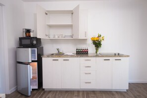 Fridge, microwave, coffee/tea maker