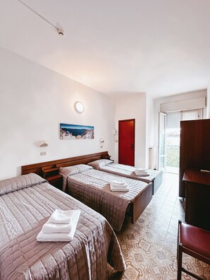 Desk, cots/infant beds, free WiFi, bed sheets