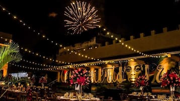 Outdoor banquet area