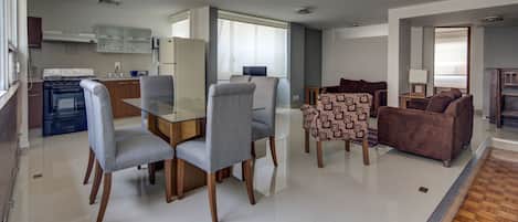 32-inch flat-screen TV with cable channels, TV