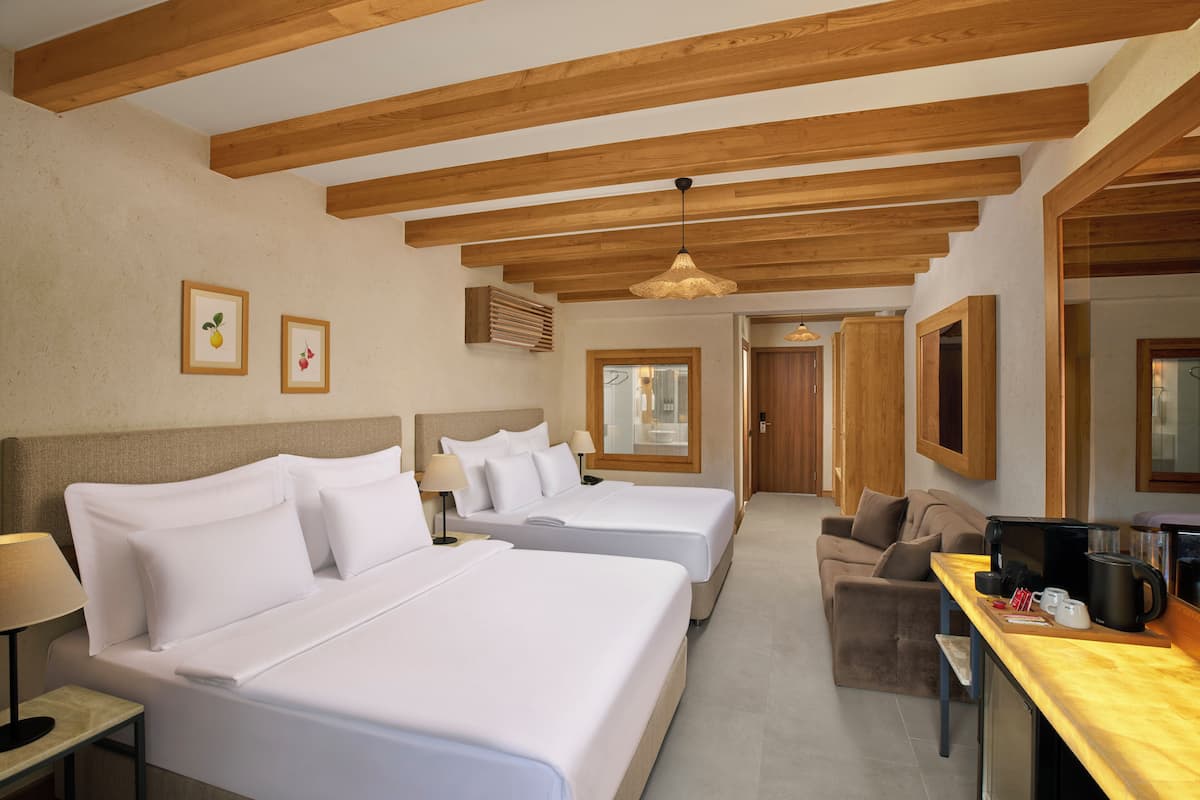 double room, pool access | premium bedding, in-room safe, soundproofing, iron/ironing board