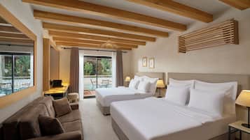 Double Room, Pool Access | Premium bedding, in-room safe, soundproofing, iron/ironing board