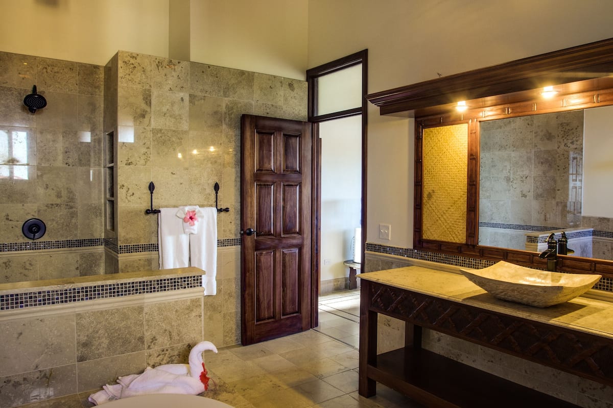 room | bathroom | shower, free toiletries, hair dryer, towels