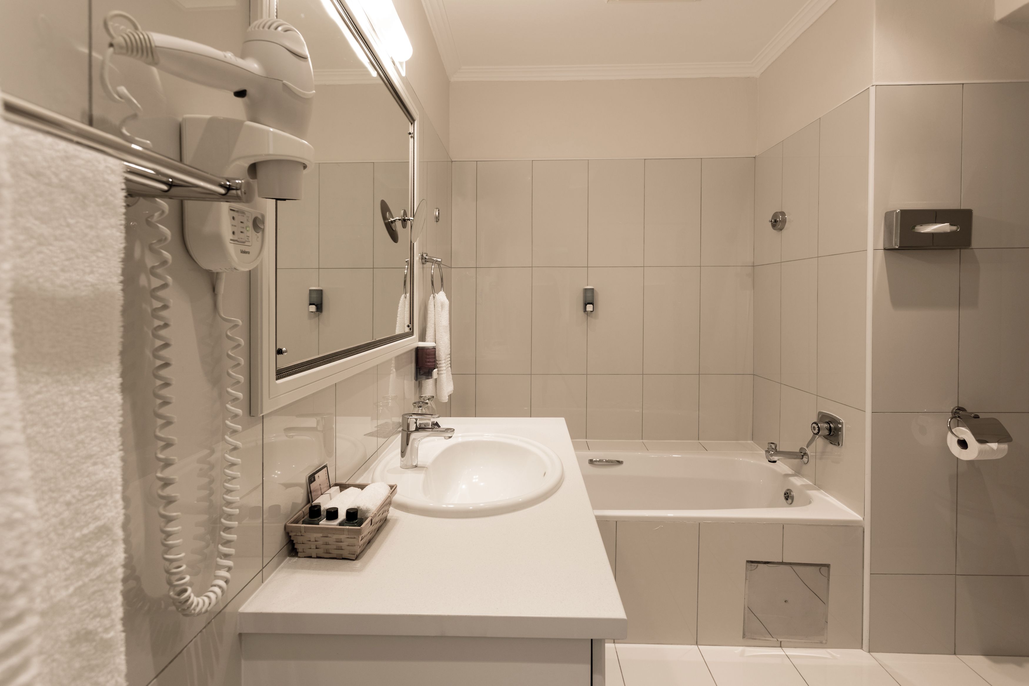 family room | bathroom | free toiletries, hair dryer, towels