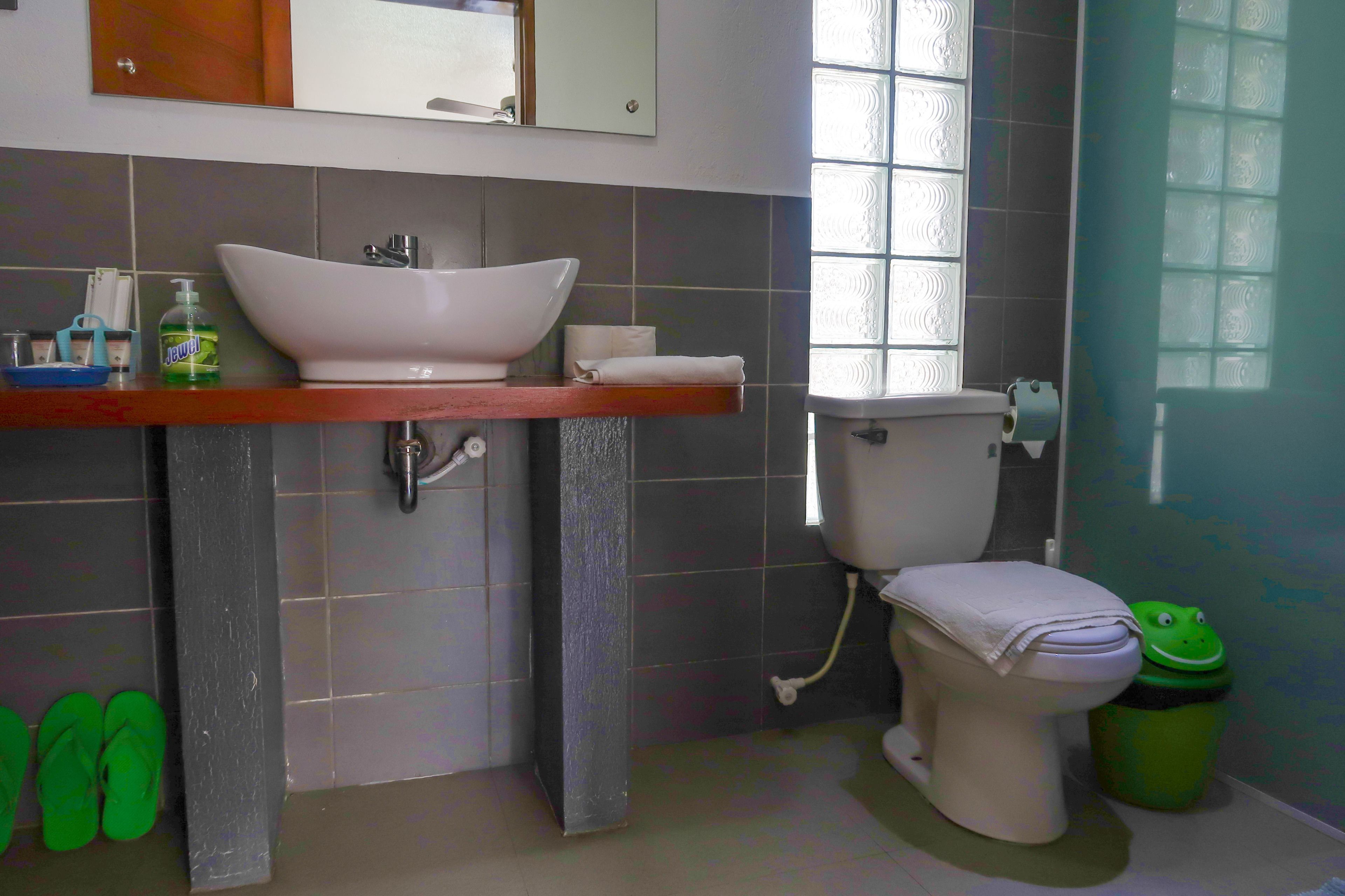 superior room | bathroom | shower, rainfall showerhead, free toiletries, hair dryer