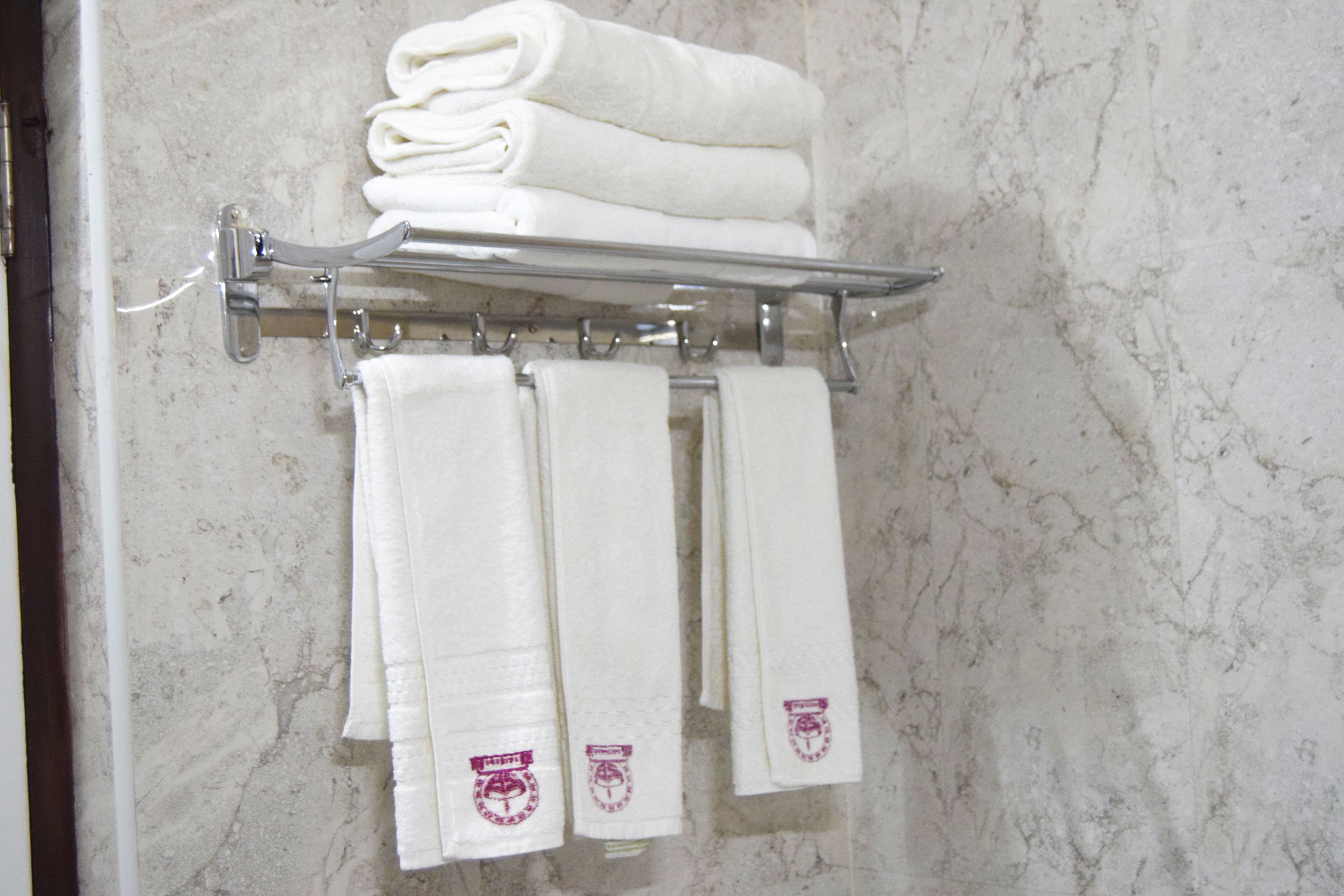 free toiletries, hair dryer, towels