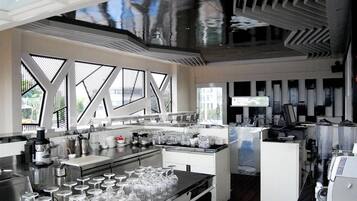 Mini-fridge, electric kettle