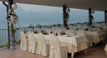 Outdoor banquet area