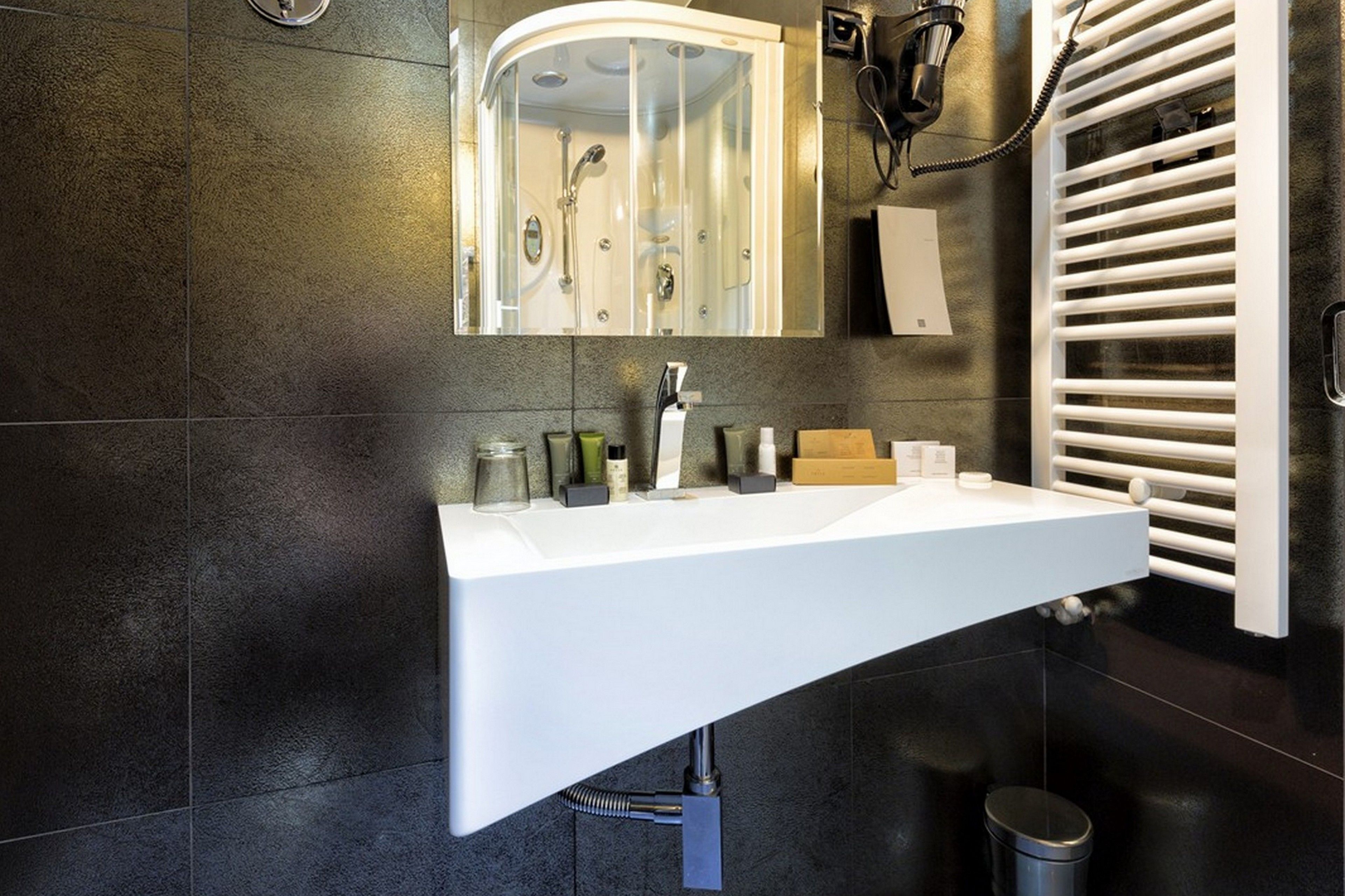 shower, free toiletries, hair dryer, bathrobes