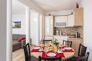 Two-Bedroom Apartment with Terrace | Private kitchen | Fridge, stovetop, coffee/tea maker, electric kettle - Villa Ankora (Dubrovnik)