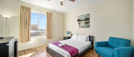 Hypo-allergenic bedding, individually decorated, blackout drapes