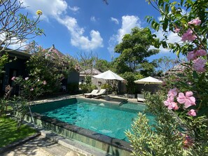 Outdoor pool, pool loungers - Ashana Hotel Uluwatu (Pecatu)