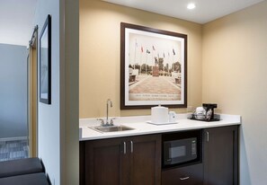 A compact kitchenette with a sink, microwave, and coffee maker. - Hampton Inn & Suites Fort Mill (Fort Mill)