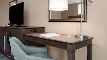 In-room safe, desk, laptop workspace, iron/ironing board