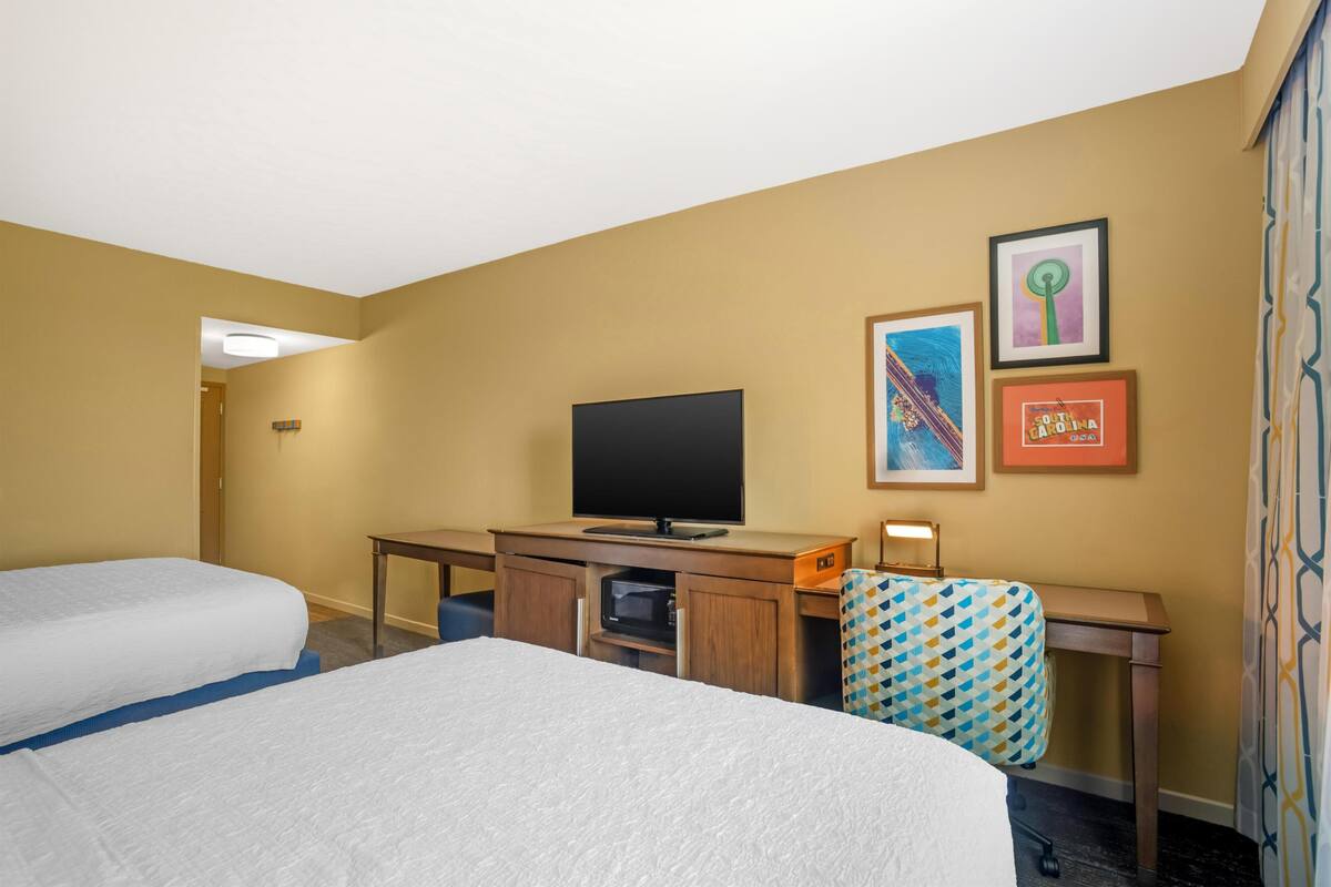 In-room safe, desk, laptop workspace, iron/ironing board