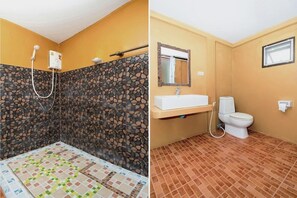 Regadera y amenidades de baño gratuitas