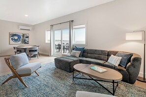Oceanfront 3BR Premium Condo | Living area | 40-inch flat-screen TV with cable channels, TV -  Ocean Sands at York Beach (York Beach)