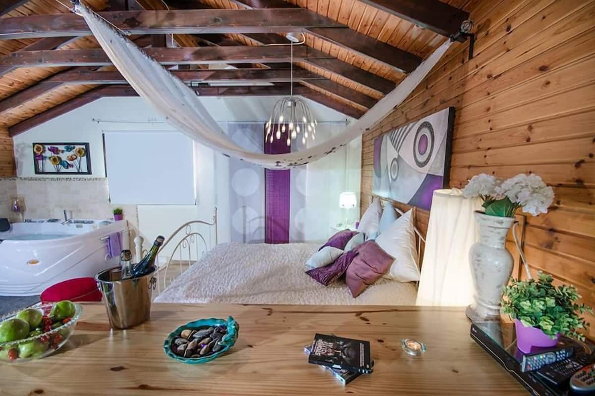 Deluxe-Studio, 1 Schlafzimmer, Whirlpool, Strandblick | Hochwertige Bettwaren, schallisolierte Zimmer, kostenloses WLAN