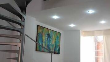 Superior Duplex, 2 Bedrooms, Sauna | Living area | LED TV