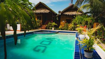 2 outdoor pools, open 9:00 AM to 8:00 PM, pool umbrellas, sun loungers