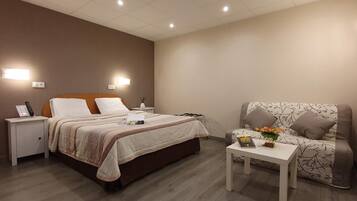 Premium bedding, desk, iron/ironing board, rollaway beds