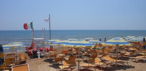 Private beach nearby, sun-loungers, beach umbrellas, beach bar