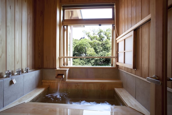 Double Room with Tatami Area and Hot Spring Bath - Nadeshiko | Bathroom | Free toiletries, hair dryer, electronic bidet, towels