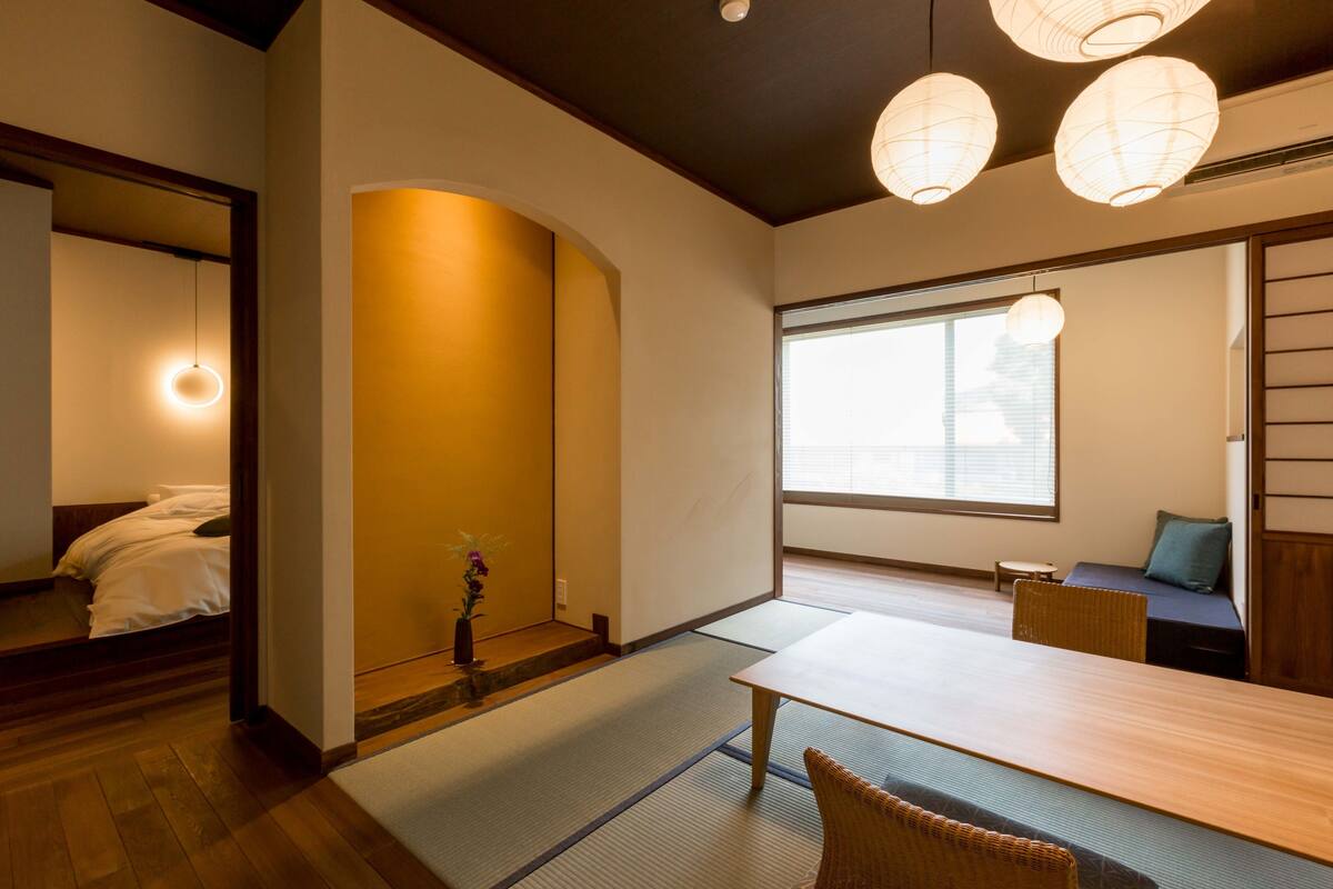 Japanese Western room /Natural Hot Spring Bath -Kiku- | Iron/ironing board (on request), WiFi (free), bed sheets