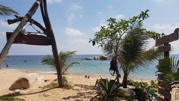 On the beach, beach bar