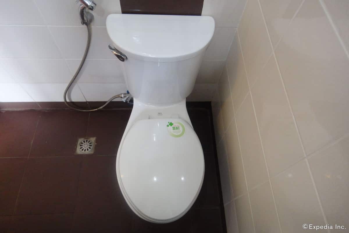 deluxe room | bathroom | shower, free toiletries, hair dryer, slippers