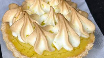 A tart with meringue on top.
