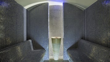 Sauna, tina de hidromasaje, baño de vapor y aguas termales
