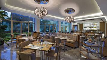 Breakfast, lunch, dinner served; international cuisine