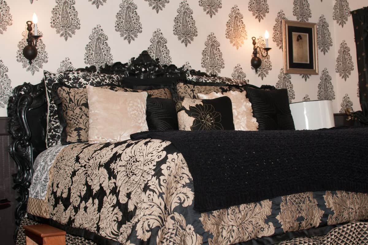 Egyptian cotton sheets, premium bedding, desk, iron/ironing board
