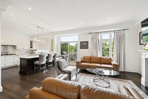 TV, fireplace, offices