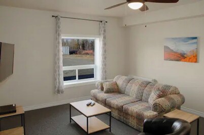 Spacious and spotless three-bedroom suite with full kitchen and livingroom.
