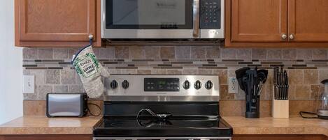 Microwave, oven, stovetop, dishwasher
