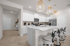 Microwave, dishwasher, high chair