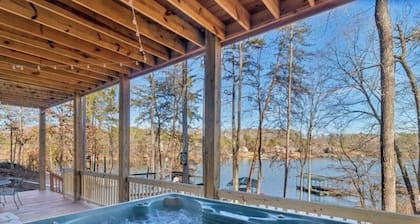 Relaxing Lake Front Getaway with Hot Tub & Dock! Near Clemson, Sleeps 14+