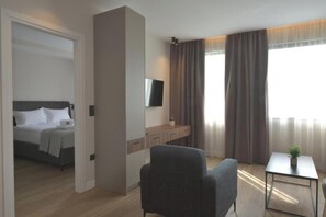 1 bedroom, travel crib, WiFi, bed sheets