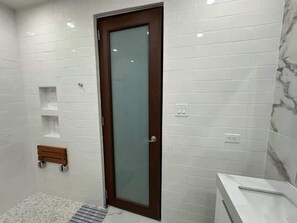 Een douche, een haardroger