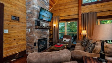 Smart TV, fireplace, DVD player