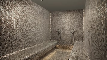 Couples treatment rooms, sauna, steam room, hot springs, body treatments