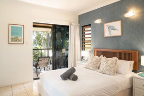 1 bedroom, desk, iron/ironing board, travel crib