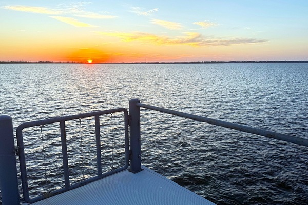 Sunset View from the top deck over the dock.