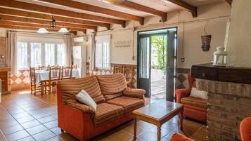 Televisión y chimenea