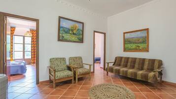 Een televisie en een open haard