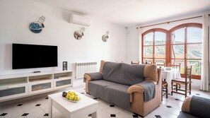 TV, lareira, DVD player