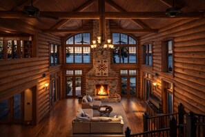 Smart TV, fireplace, video games, foosball